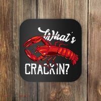Funny What's Crackin Lobster Summer Vacation Fans Coaster thumb 0