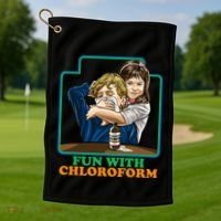 Fun With Chloroform Funny Dark Humor Golf Towel thumb 1