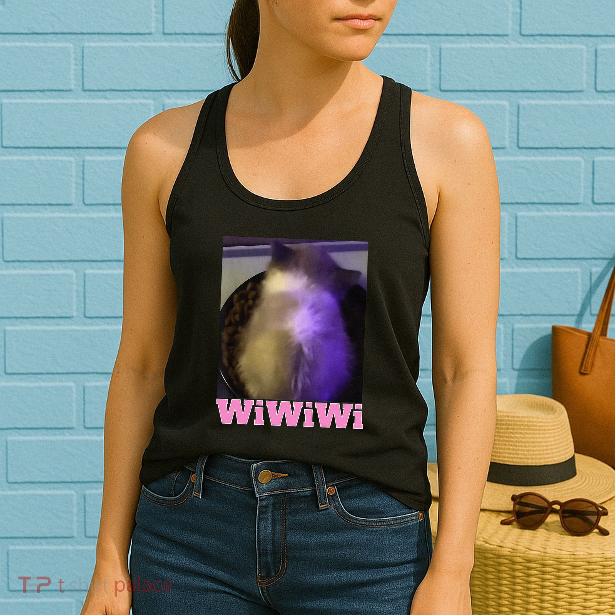 Funny Wiwiwi Cat Meme Viral Gen Z Trend Brainrot Women's Tank Top