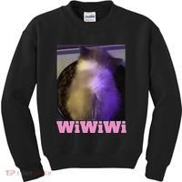 Funny Wiwiwi Cat Meme Viral Gen Z Trend Brainrot Kids Sweatshirt thumb 0