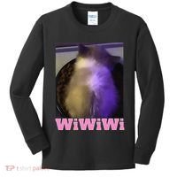Funny Wiwiwi Cat Meme Viral Gen Z Trend Brainrot Kids Long Sleeve Shirt thumb 0