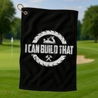 Funny Woodworker Carpenter I Can Build That Woodworking Golf Towel thumb 1