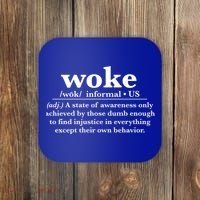 Funny Woke Definition Anti Woke Meme Gift Coaster thumb 0