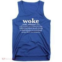 Funny Woke Definition Anti Woke Meme Gift Tank Top thumb 0