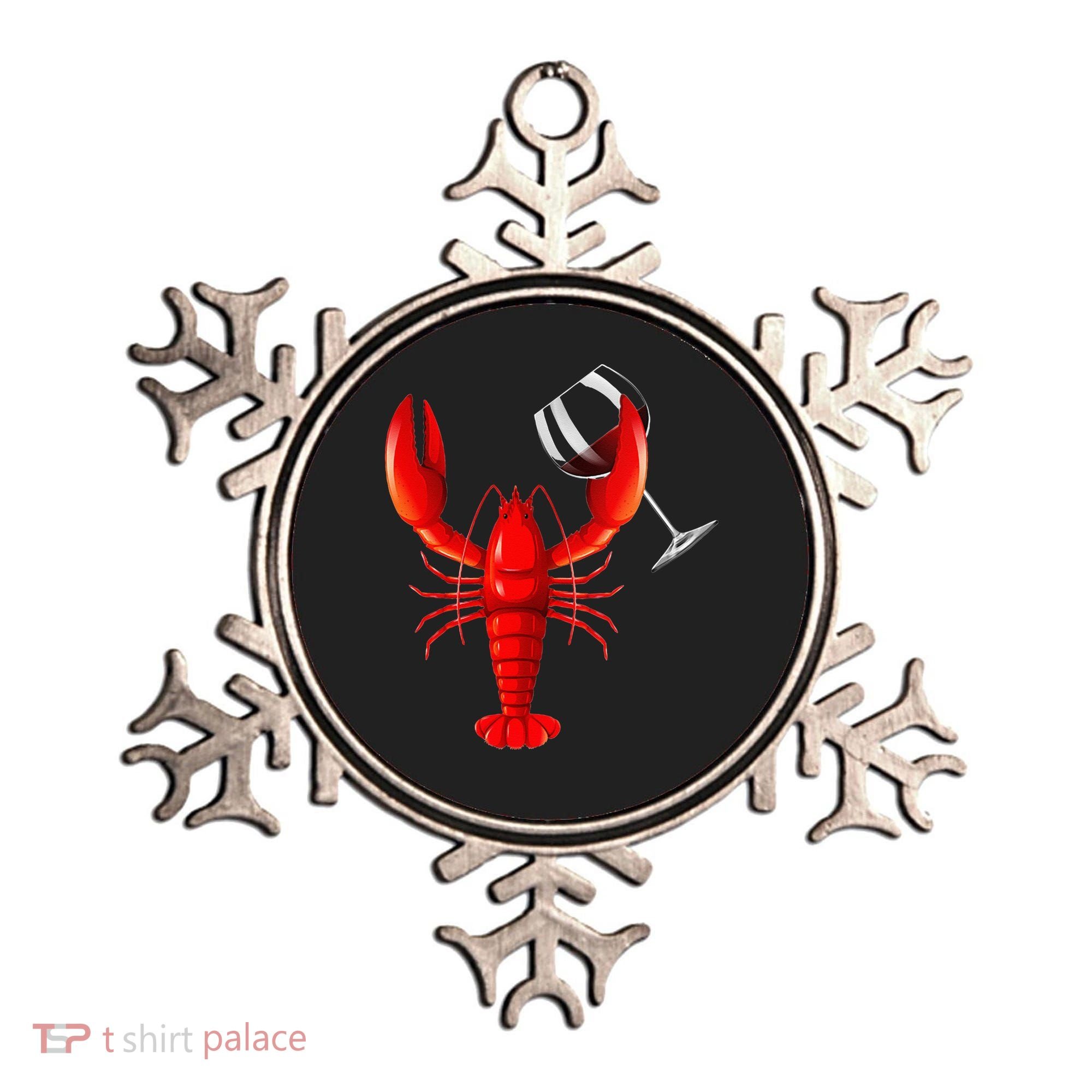 Funny Wine Drinking Lobster Red Crawfish Wine Lovers Gift Ornament