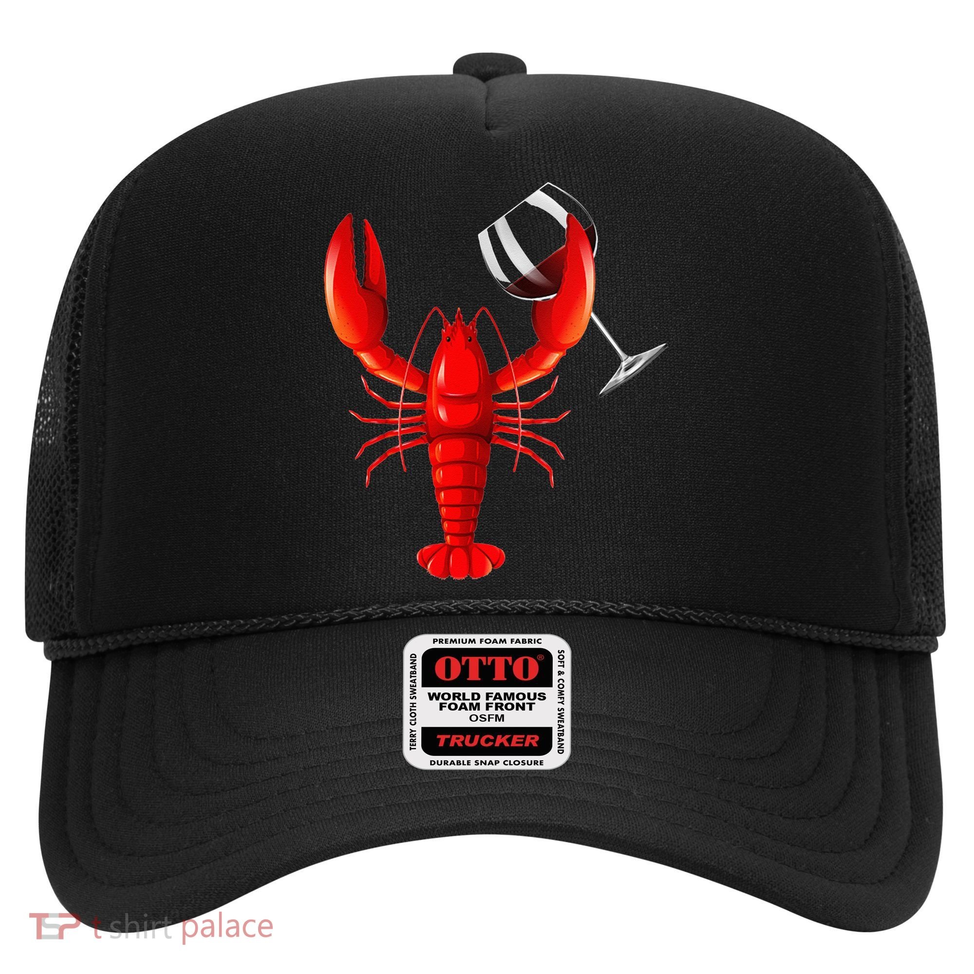 Funny Wine Drinking Lobster Red Crawfish Wine Lovers Gift Hat