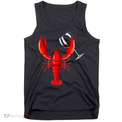 Funny Wine Drinking Lobster Red Crawfish Wine Lovers Gift Tank Top