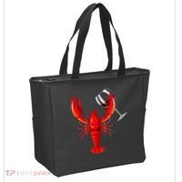 Funny Wine Drinking Lobster Red Crawfish Wine Lovers Gift Tote Bag thumb 2