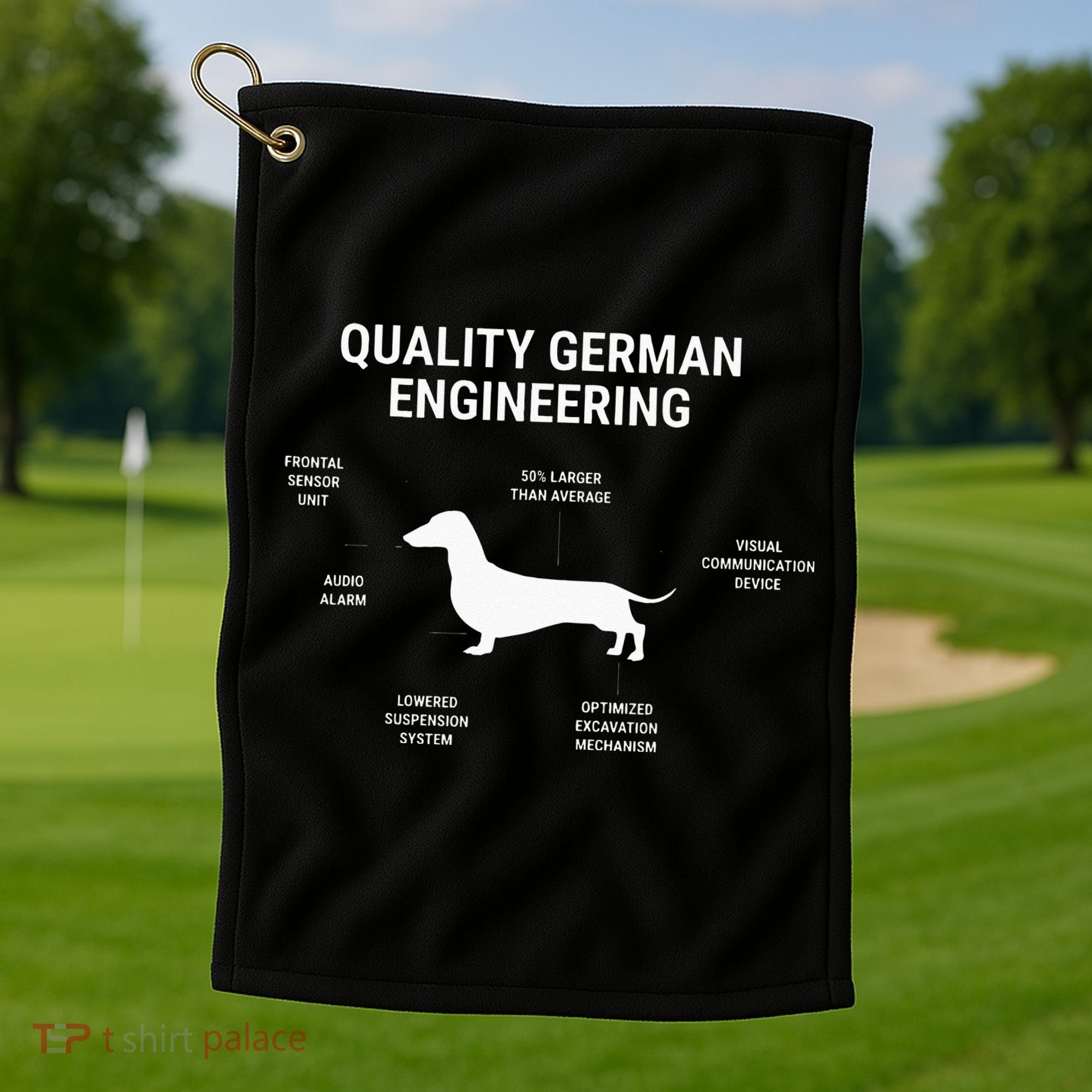 Funny Weiner Dog Joke Sarcastic German Dachshund Golf Towel