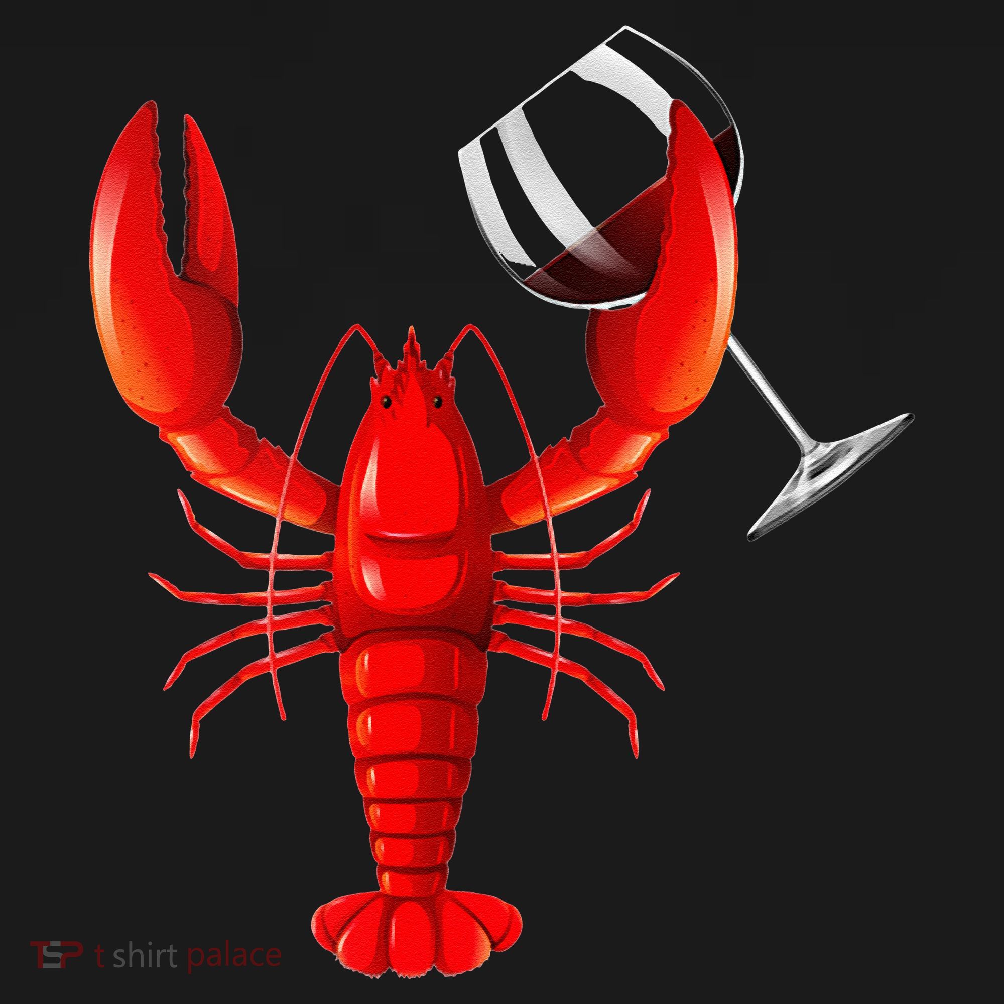 Funny Wine Drinking Lobster Red Crawfish Wine Lovers Gift Polo