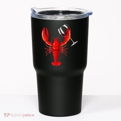 Funny Wine Drinking Lobster Red Crawfish Wine Lovers Gift Tumbler