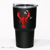 Funny Wine Drinking Lobster Red Crawfish Wine Lovers Gift Tumbler thumb 0
