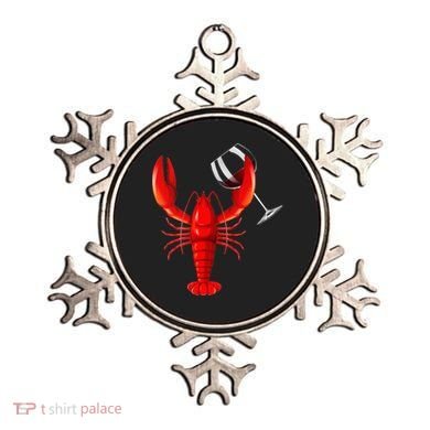 Funny Wine Drinking Lobster Red Crawfish Wine Lovers Gift Ornament