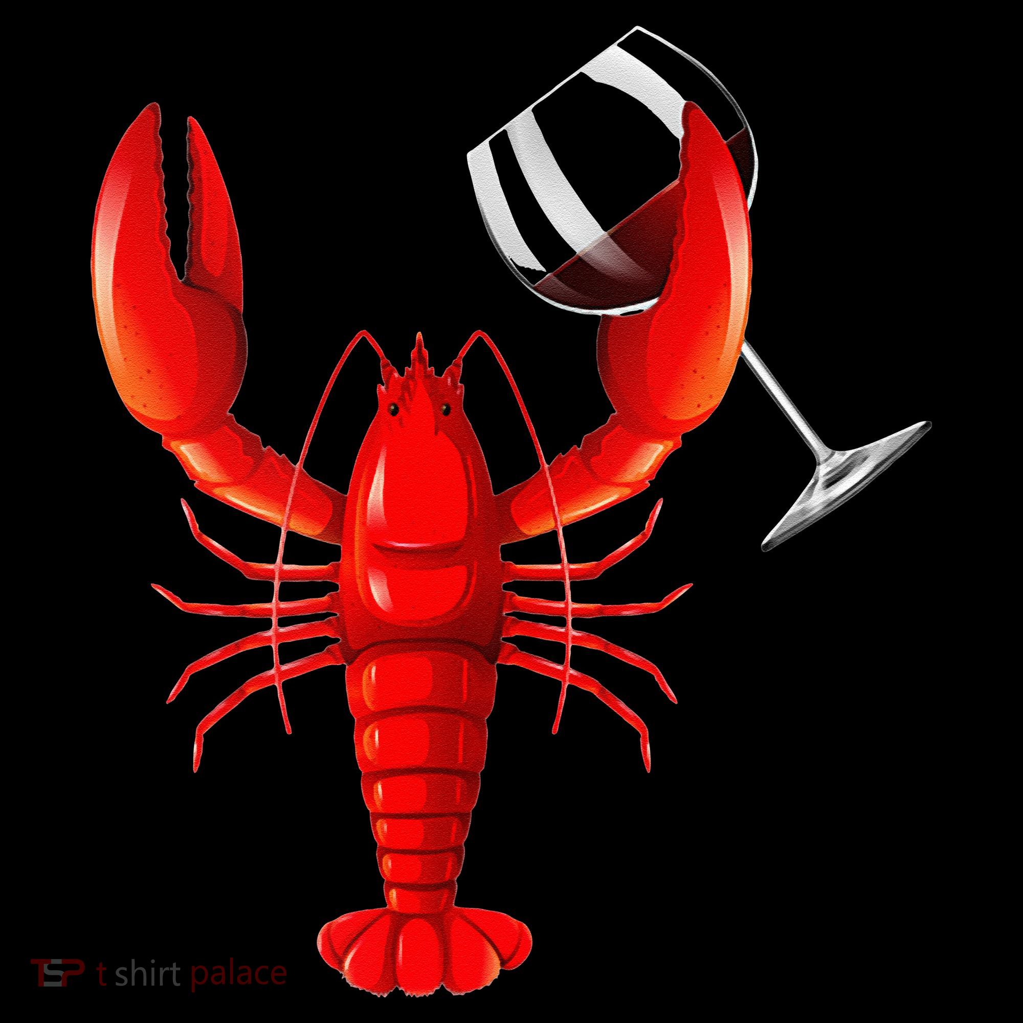 Funny Wine Drinking Lobster Red Crawfish Wine Lovers Gift Women's Tank Top