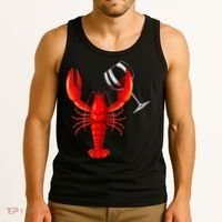 Funny Wine Drinking Lobster Red Crawfish Wine Lovers Gift Tank Top thumb 3