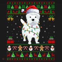 Funny Westie Dog Lover Xmas Santa Ugly Westie Christmas Gift Women's Hoodie thumb 2