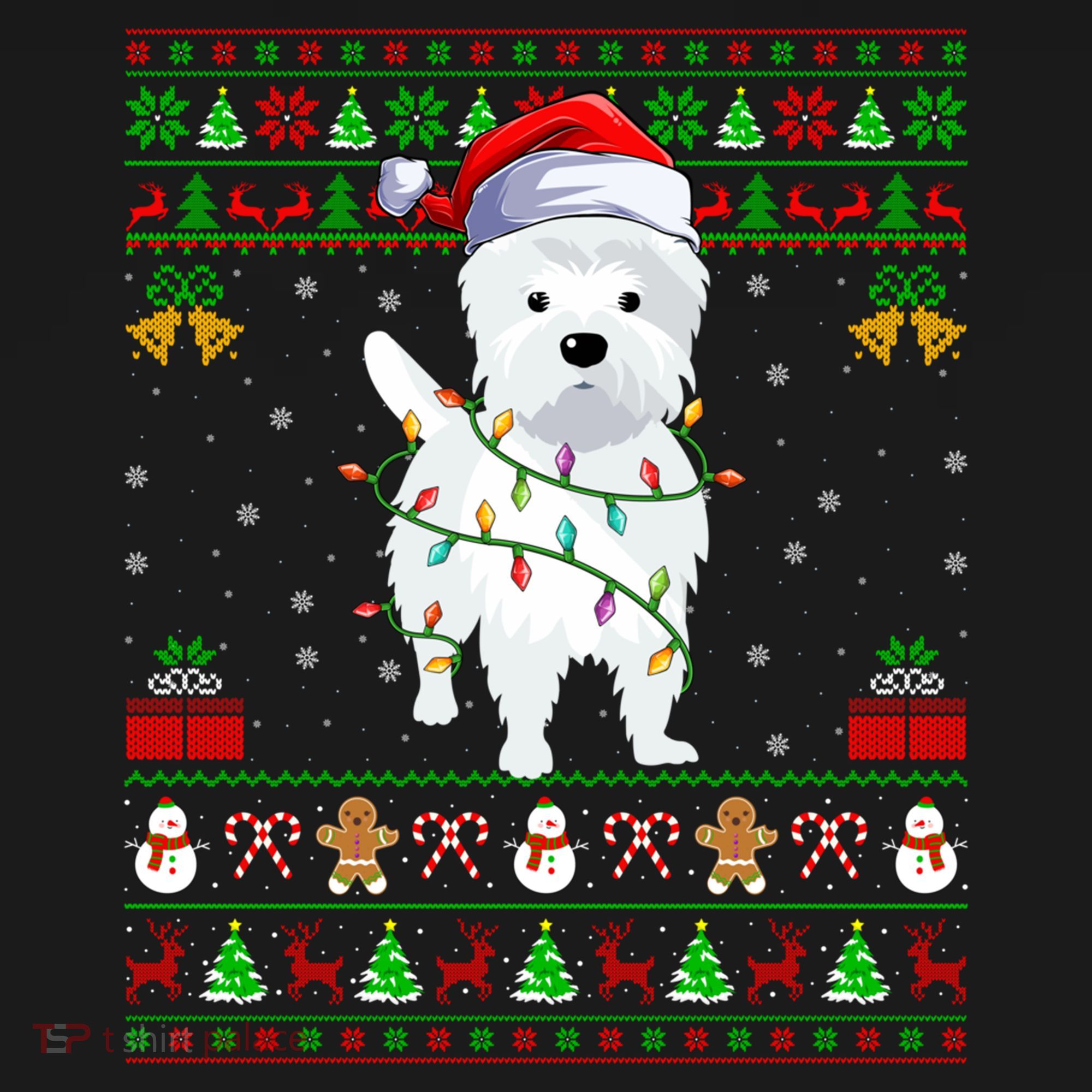 Funny Westie Dog Lover Xmas Santa Ugly Westie Christmas Gift Women's Hoodie