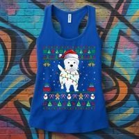 Funny Westie Dog Lover Xmas Santa Ugly Westie Christmas Gift Women's Tank Top thumb 3