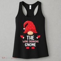 Funny Wine Drinking Gnome Funny Matching Family Christmas Gnome Wine Lover Gift Women's Tank Top thumb 3