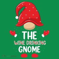 Funny Wine Drinking Gnome Funny Matching Family Christmas Gnome Wine Lover Gift Hoodie thumb 2