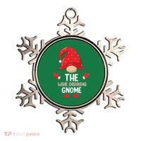 Funny Wine Drinking Gnome Funny Matching Family Christmas Gnome Wine Lover Gift Ornament thumb 0