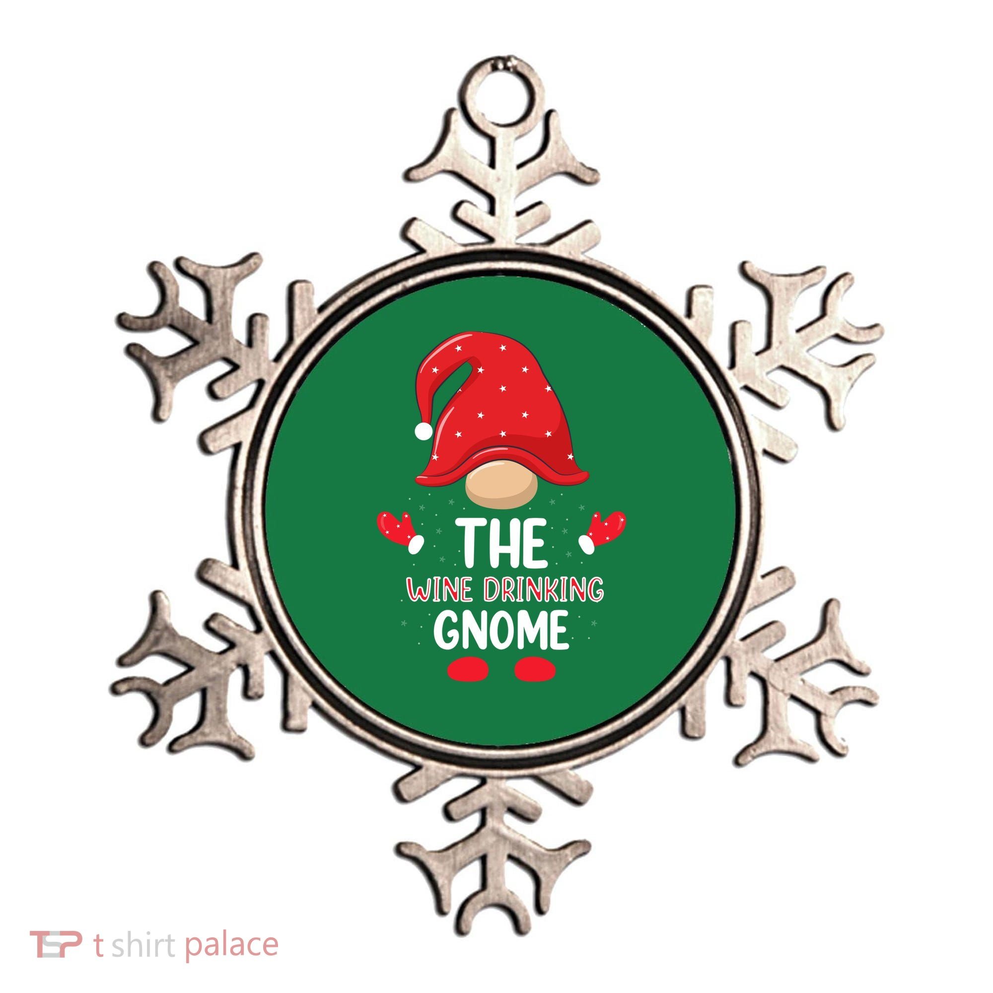 Funny Wine Drinking Gnome Funny Matching Family Christmas Gnome Wine Lover Gift Ornament