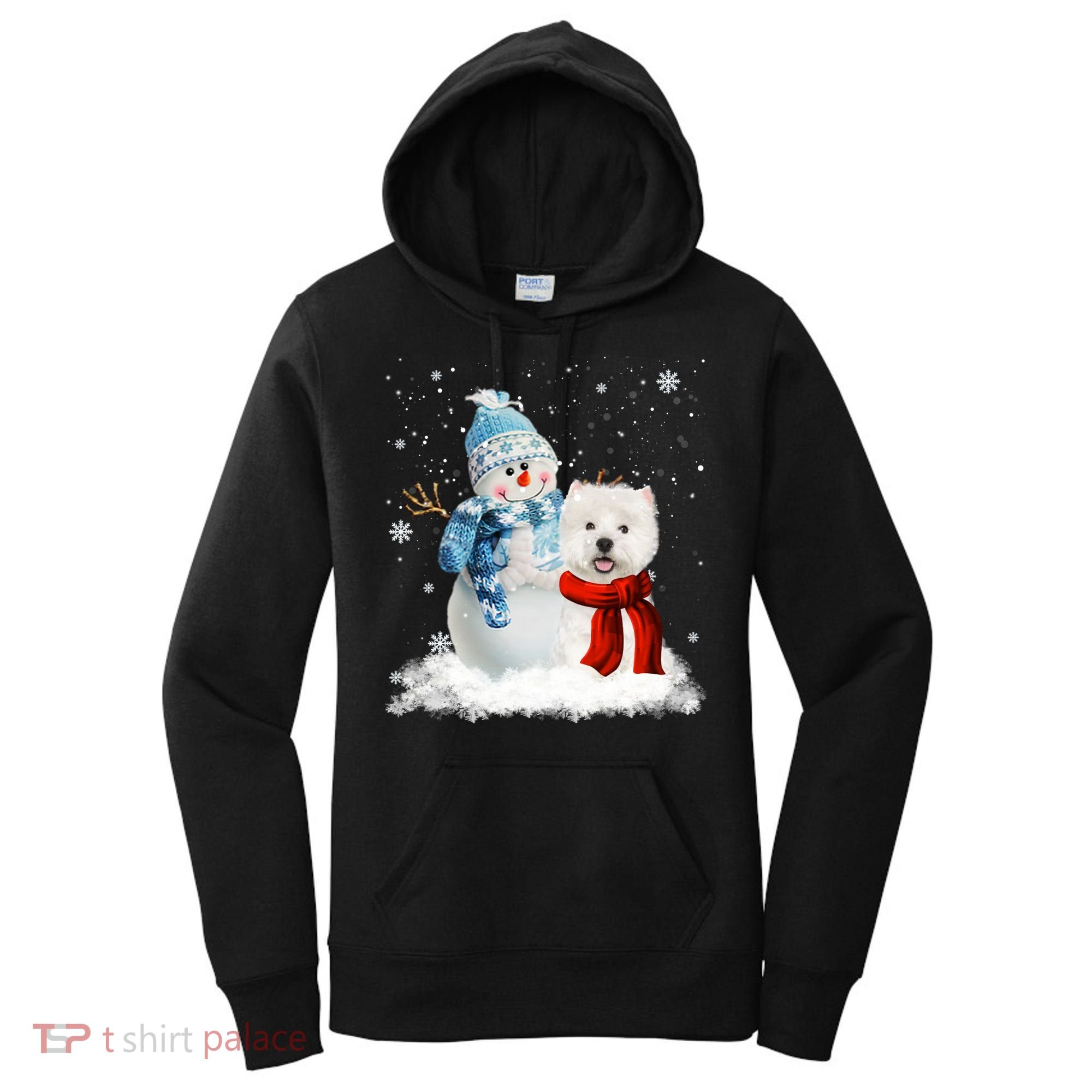Funny Westie Dog Christmas Snow Christmas Pajama Gift Women's Hoodie