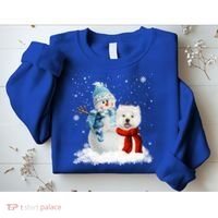 Funny Westie Dog Christmas Snow Christmas Pajama Gift Sweatshirt thumb 2