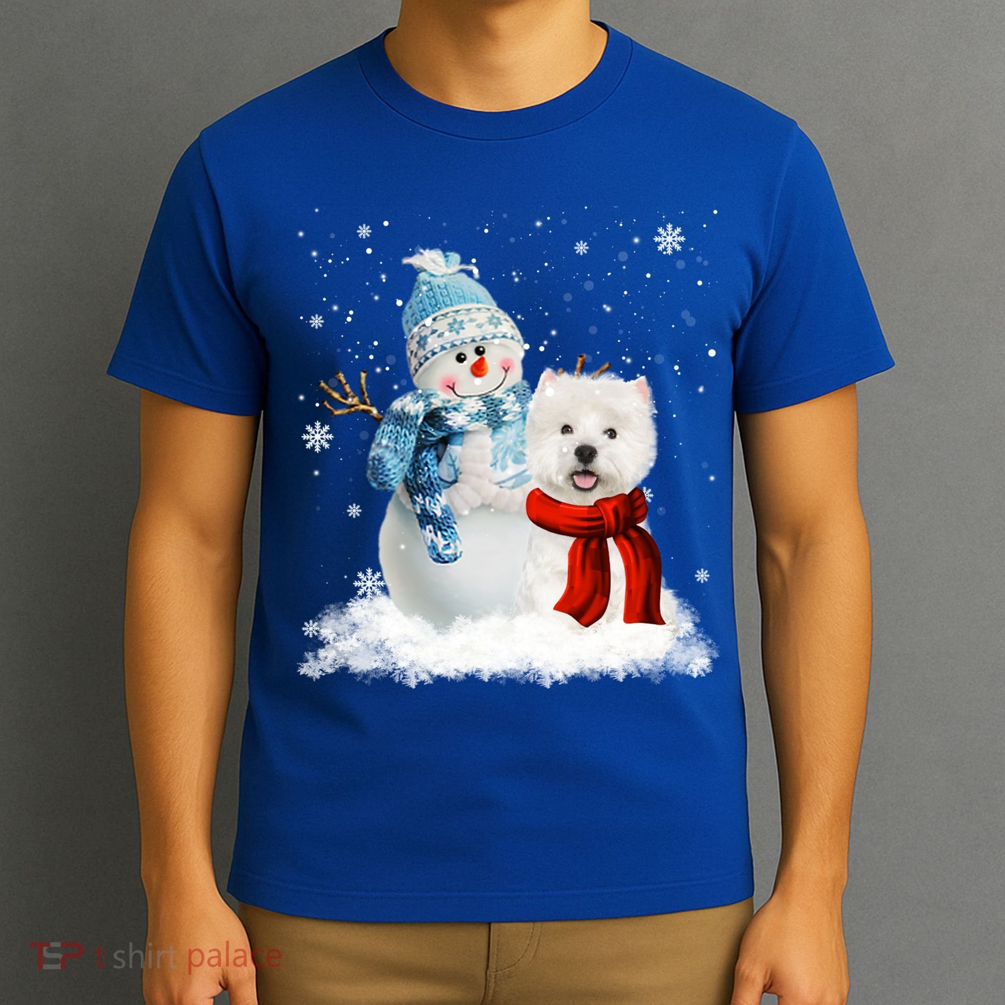 Funny Westie Dog Christmas Snow Christmas Pajama Gift T-Shirt