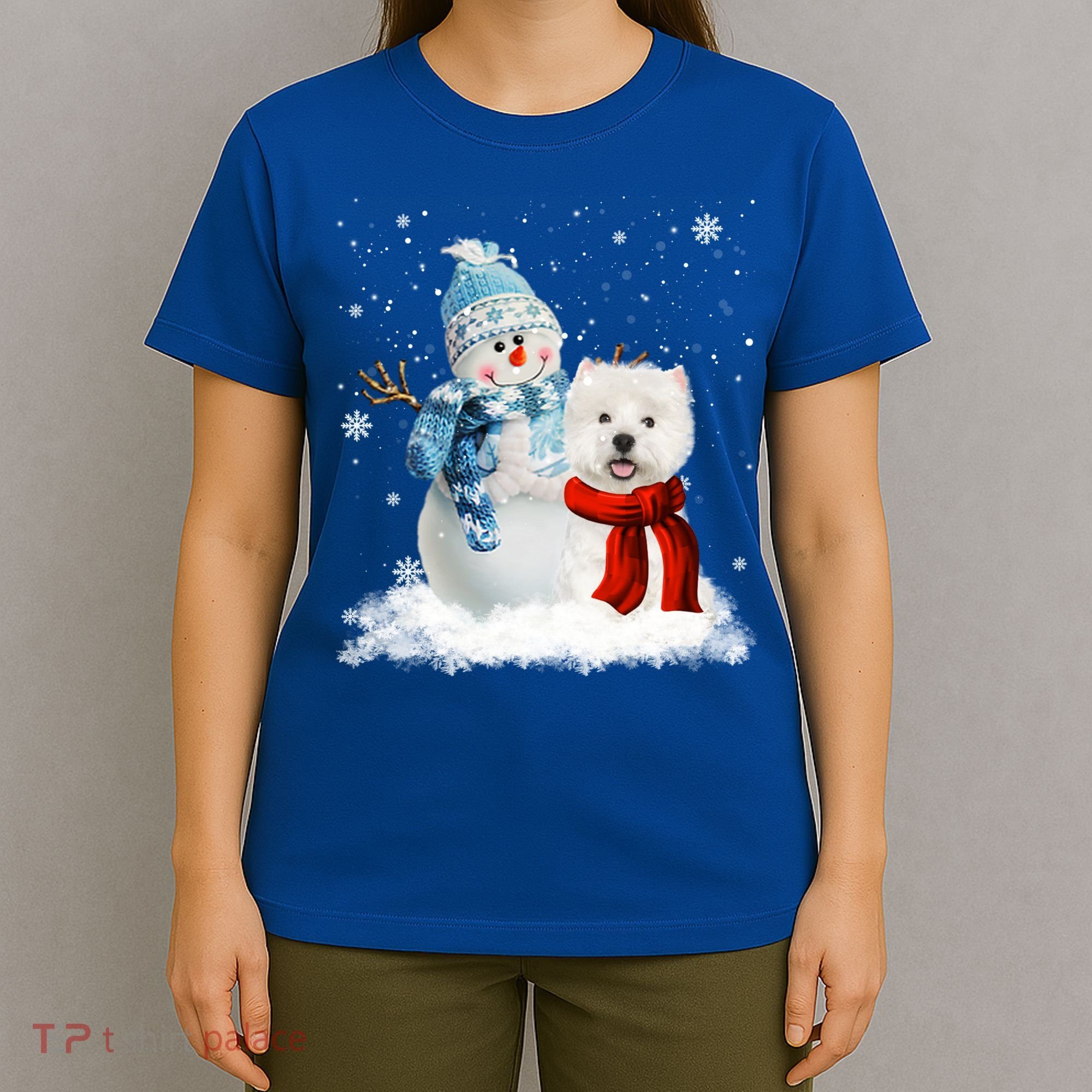 Funny Westie Dog Christmas Snow Christmas Pajama Gift T-Shirt