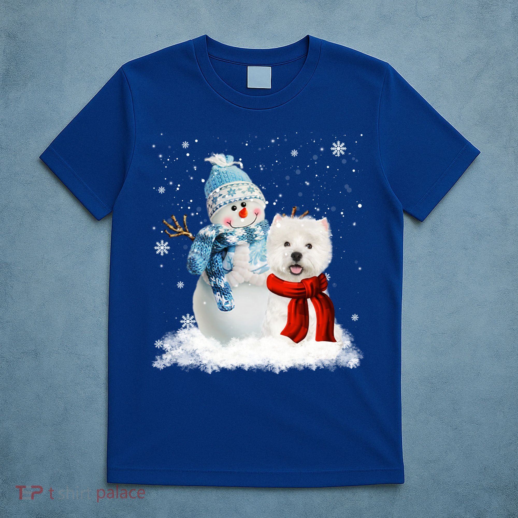 Funny Westie Dog Christmas Snow Christmas Pajama Gift T-Shirt