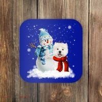 Funny Westie Dog Christmas Snow Christmas Pajama Gift Coaster thumb 0