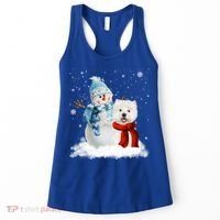 Funny Westie Dog Christmas Snow Christmas Pajama Gift Women's Tank Top thumb 0