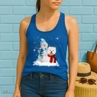 Funny Westie Dog Christmas Snow Christmas Pajama Gift Women's Tank Top thumb 2