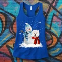 Funny Westie Dog Christmas Snow Christmas Pajama Gift Women's Tank Top thumb 3