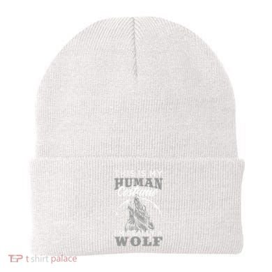 Funny Wolf Design Human Costume IM A Wolf Beanie