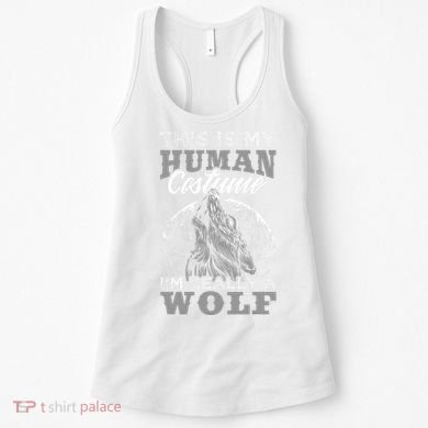 Funny Wolf Design Human Costume IM A Wolf Women's Tank Top