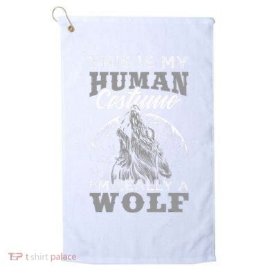 Funny Wolf Design Human Costume IM A Wolf Golf Towel
