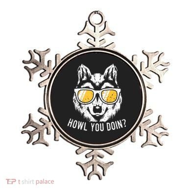 Funny Wolf Design Howl You Doin Wolves Ornament
