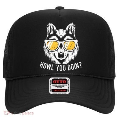 Funny Wolf Design Howl You Doin Wolves Hat