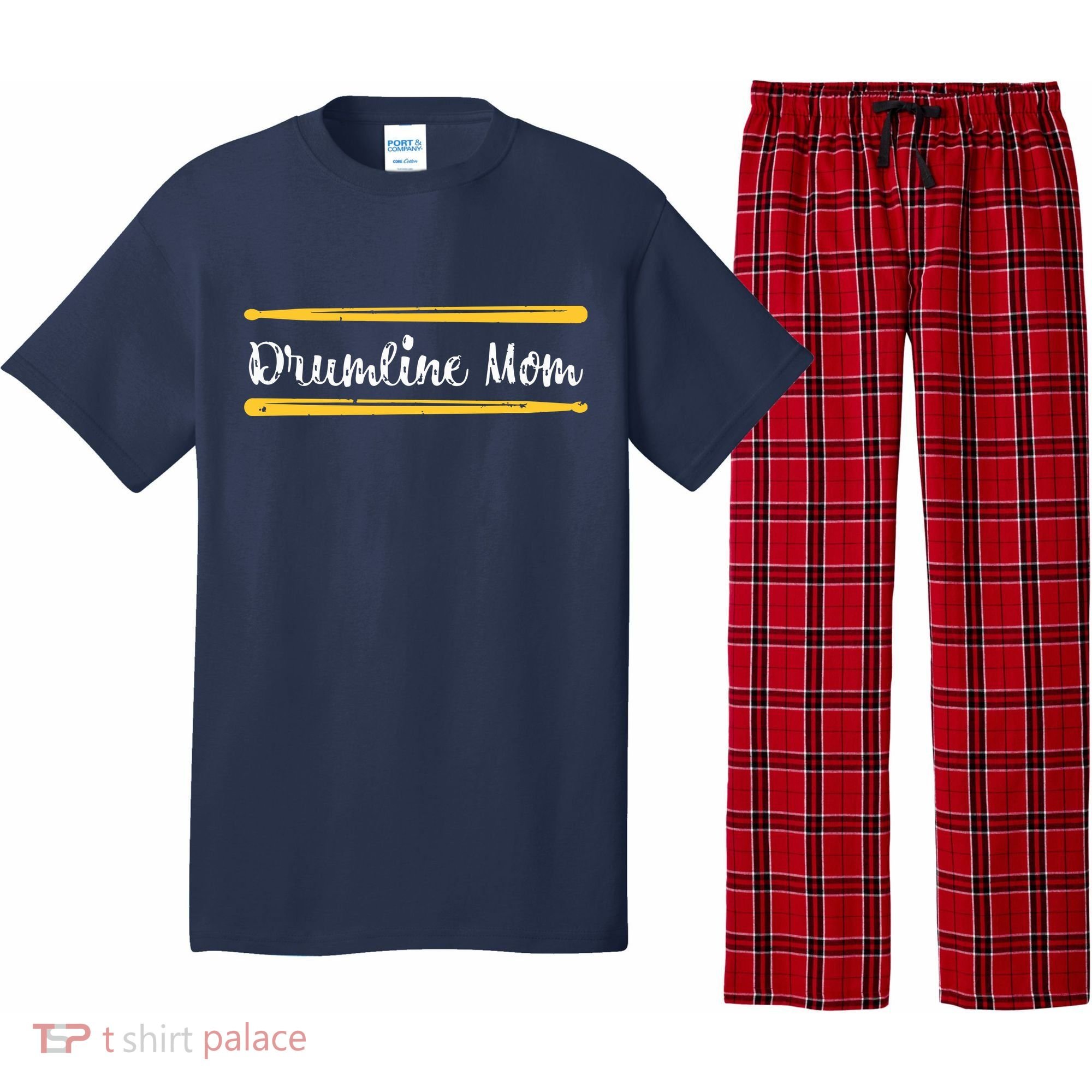 Funny Women Drum Lover Gift DrumLine Mom Pajama Set