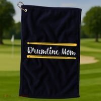 Funny Women Drum Lover Gift DrumLine Mom Golf Towel thumb 1