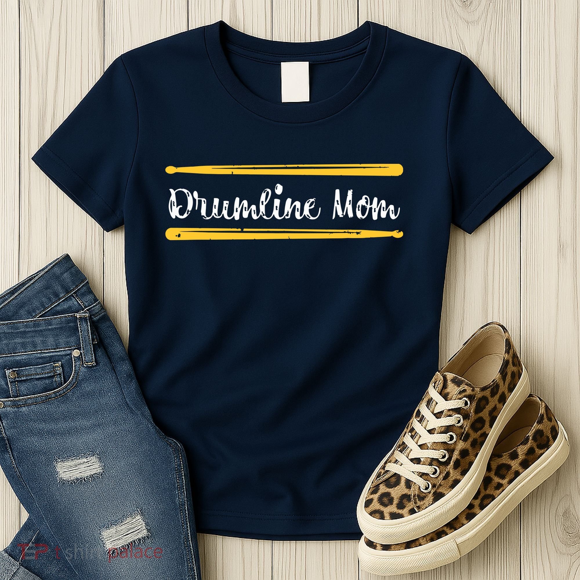 Funny Women Drum Lover Gift DrumLine Mom Women's T-Shirt