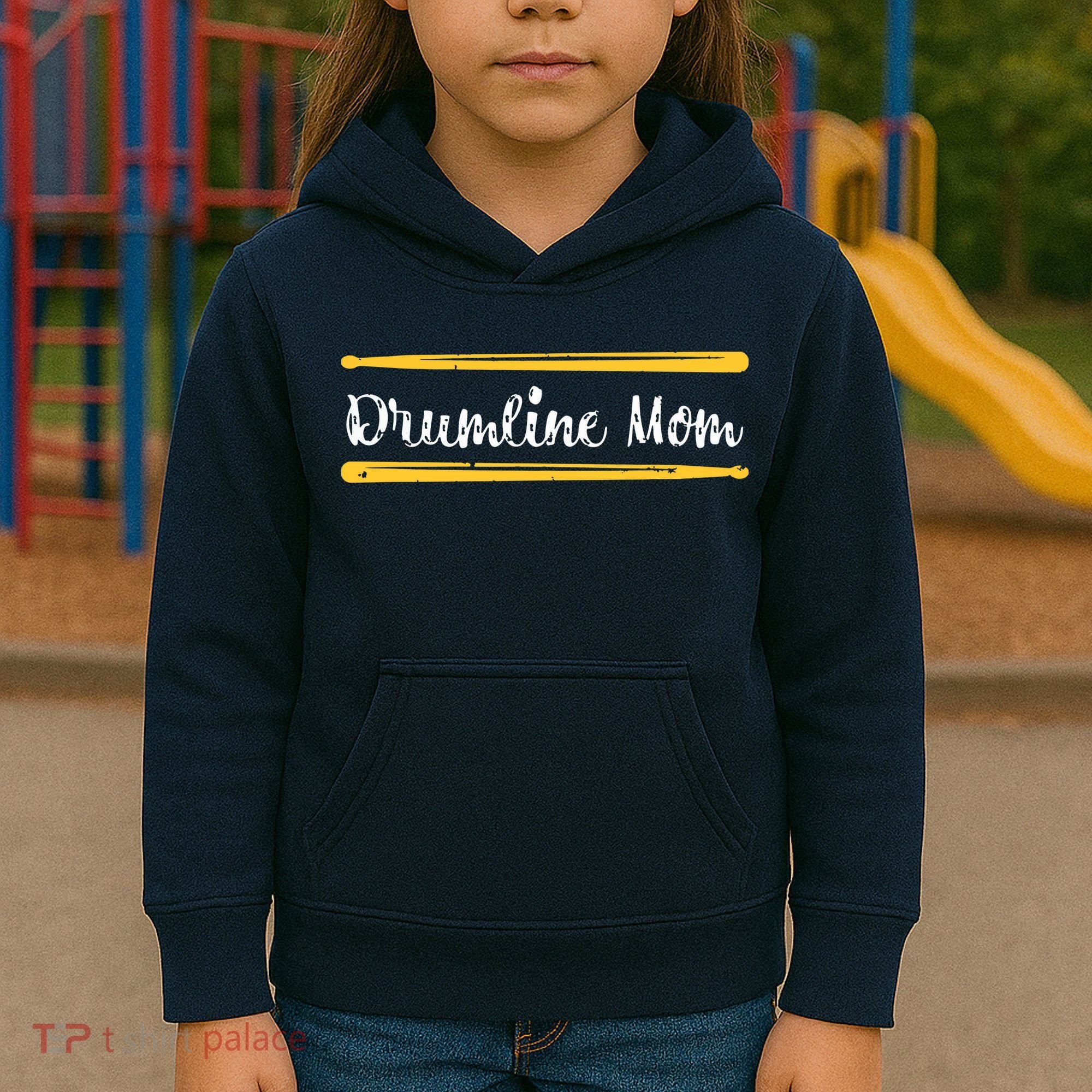 Funny Women Drum Lover Gift DrumLine Mom Kids Hoodie