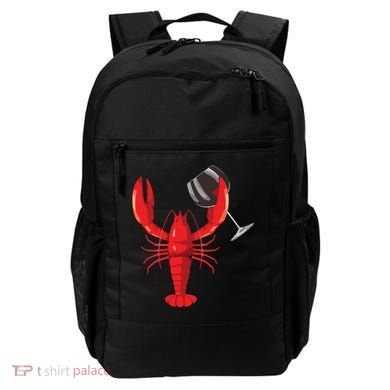 Funny Wine Drinking Lobster Red Crawfish Wine Lovers Gift Backpack