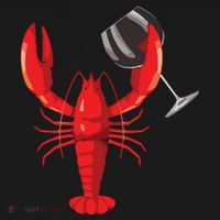 Funny Wine Drinking Lobster Red Crawfish Wine Lovers Gift Coaster thumb 2