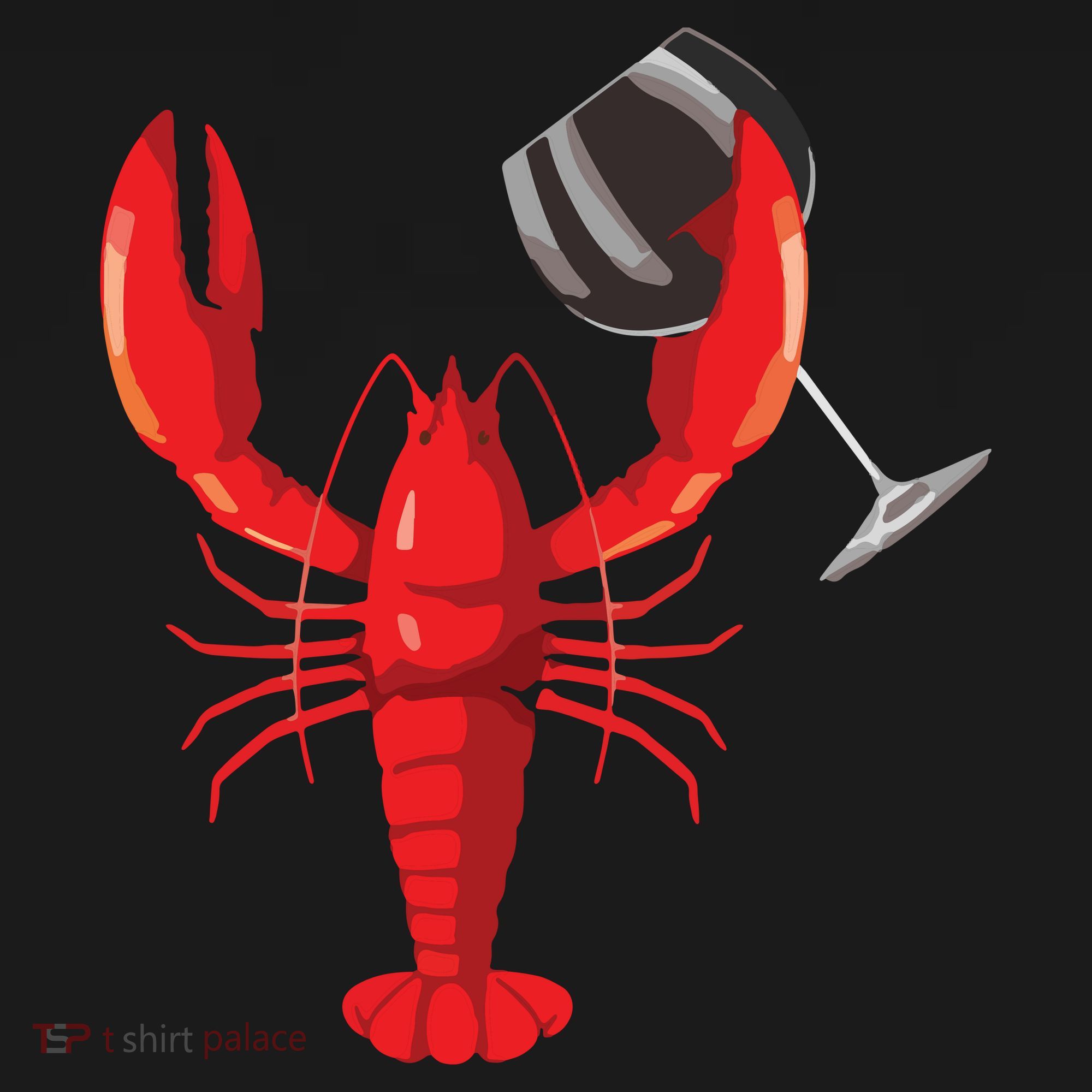 Funny Wine Drinking Lobster Red Crawfish Wine Lovers Gift Coaster