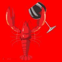 Funny Wine Drinking Lobster Red Crawfish Wine Lovers Gift Santa Hat thumb 1