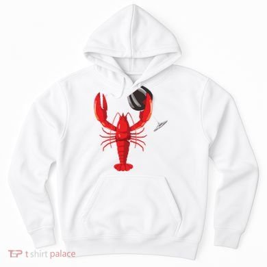 Funny Wine Drinking Lobster Red Crawfish Wine Lovers Gift Hoodie