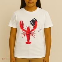 Funny Wine Drinking Lobster Red Crawfish Wine Lovers Gift T-Shirt thumb 4